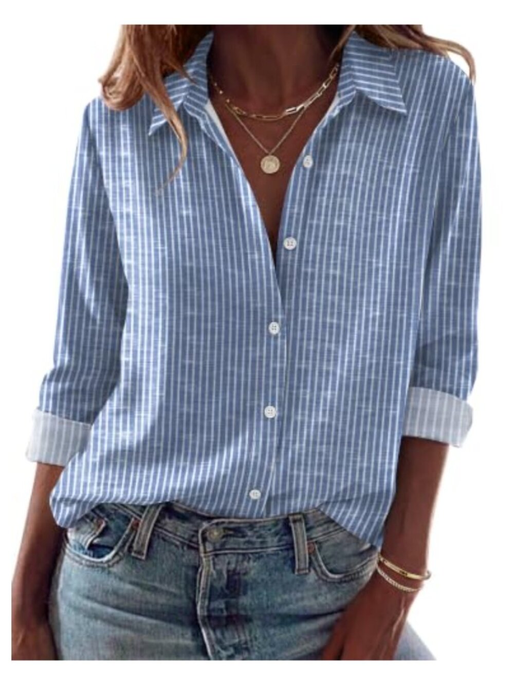 Zeagoo Women's Button Down Blouse Long Sleeve Collared Dressy Casual Top